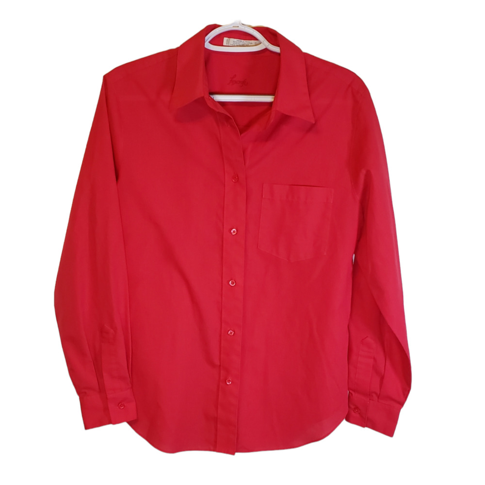 Foxcroft Button Down Women's Top - Red - SZ 12P